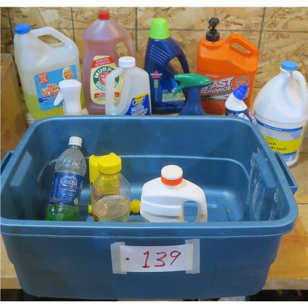 Assorted Cleaning Products, Floor Cleaner, Hand Cleaner, Odour Eliminator, Bleach, Etc.