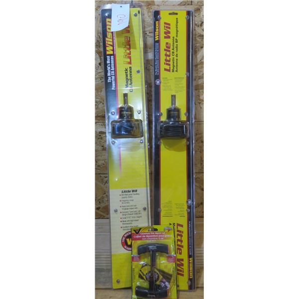 2x Wilson Little Wil Magnetic CB Antenna + Tubeless Tire repair kit (All brand new - unopened packag