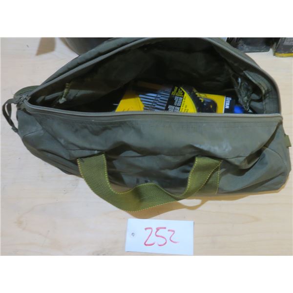 Tool bag with assorted screwdrivers and hex/allen key set