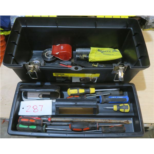 Stanley tool box with assorted tools