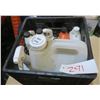 Image 3 : assorted fluids - herbicide, RV cleaner, chain oil, etc.