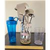 Image 1 : "Mother's Restaurant" Mug with Ladles and Blue Plastic Water Bottle