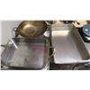 Image 1 : Lot of Baking and serving pans/tray + stir fry pot (Tray=17.5"x25.5", pan=11"x19", Pan=10"x15")