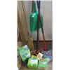 Image 1 : Lot of cleaning supplies (mop bucket/mop/broom/etc.