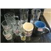 Image 1 : Lot of Assorted glass cups & mugs (includes A & W mugs)