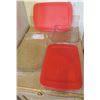 Image 1 : 3 PYREX pans (8'x8'x2", 7"x11"x2", 9"x13"x2") Some matching lids included.