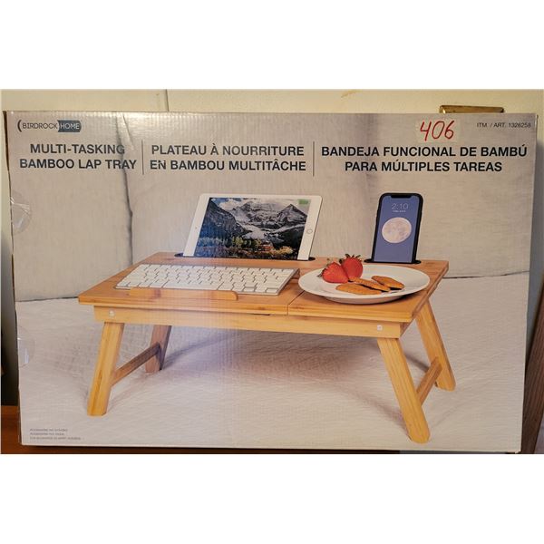 Multi-tasking Bamboo lap tray (sealed in packaging)