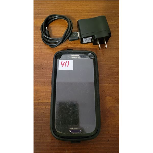Samsung phone (Model: SGH-1747M) Android version 4.3, 32GB storage. (comes with charging cord and ou