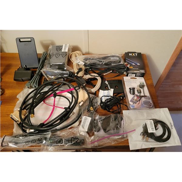 Lot of Assorted Electronic cords & chargers (includes: wireless charging dock, power cords, charging