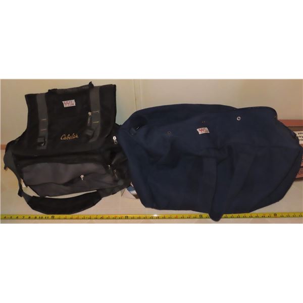 Two duffle bags (1 = Cabela's bag)