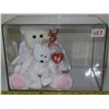 Image 1 : Set of 2 "angel bears" inside plastic shadowbox