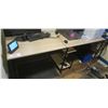 Image 1 : Office desk (23.5"W x  95.25"L x 30"H) - ITEMS ON DESK ARE NOT PART OF LOT 468