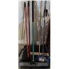 Image 1 : Lot of assorted brooms & broom handles