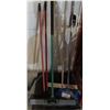 Image 2 : Lot of assorted brooms & broom handles