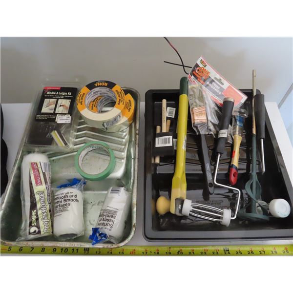 Lot of assorted painting supplies