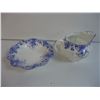 Image 3 : Dainty Blue China - (3) Soup Bowls w/Handles - Sugar and Cream