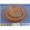 Image 1 : Cabbage Rose Depression Glass - (6) Dinner Plates