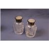 Image 4 : (2) sets of Crystal Salt and Pepper Shakers w/ Mother of Pearl and Silver Lids