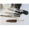Image 2 : (8) Knives - (10) Bowls - Knife Block (no knives) - Assorted Plates & Bowls