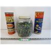 Image 1 : Tinker Toys - Empty Toy Builder Tube - Lg Jar of Marbles