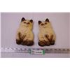 Image 1 : Pair of Cat Chalk Art Wall Hangers