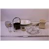 Image 1 : Lot of Assorted Household Items (Gold Canyon Wax Melter, (2) Divided Dishes, Snowman Mug, Trinket Bo
