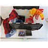 Image 1 : Tote - (7) CDs - Stuffed Lobster - Lobster Knives - (2) Table Cloths - Plastic Cutlery & Plates