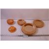 Image 1 : Set of Fire King -Peach Lustre Dishes (4-Dinner Plates 4-Bread Plates 4-Dessert Plates 4-Dessert Bow