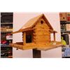 Image 2 : *Log Cabin Bird Feeder w/ Stand (Stand Height 51”)