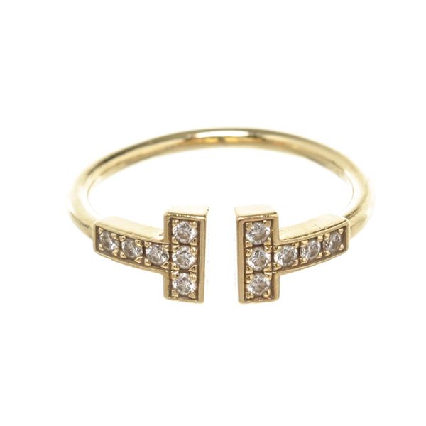 Tiffany & Co Gold T Wire Diamond Ring