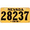 Image 1 : Nevada License Plate, 1918 [159633]