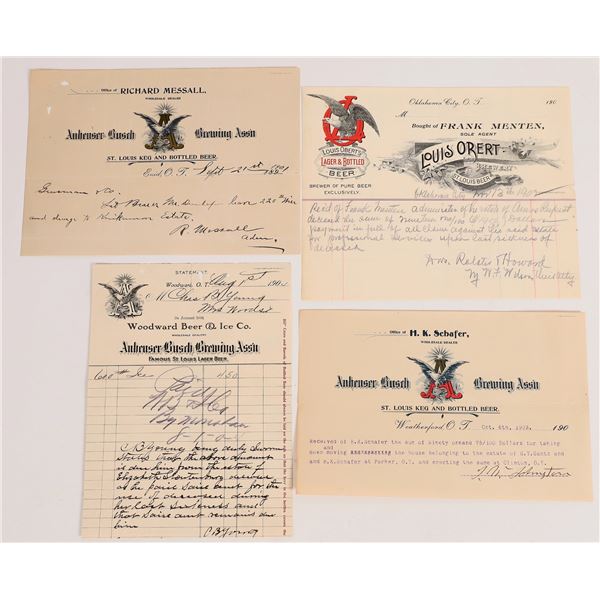 Oklahoma Territory Beer Billheads/Letterheads: Anheuser Busch [158040]