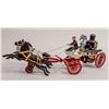 Image 1 : VINTAGE  CAST IRON HORSE DRAWN FIRE WAGON  [148413]