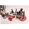 Image 2 : VINTAGE  CAST IRON HORSE DRAWN FIRE WAGON  [148413]
