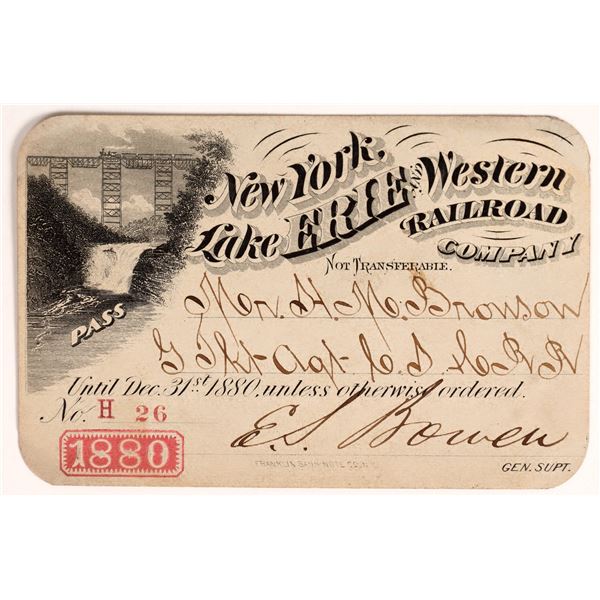 New York, Lake Erie & Western Railroad Co. Annual Pass [148268]