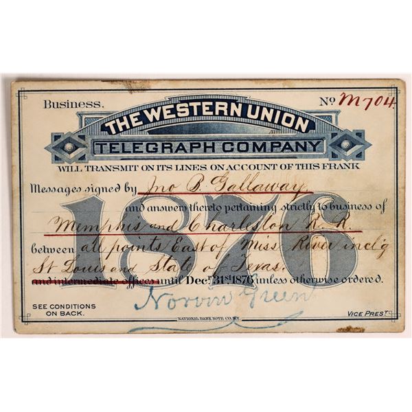 Western Union Telegraph Company Pass [155809]