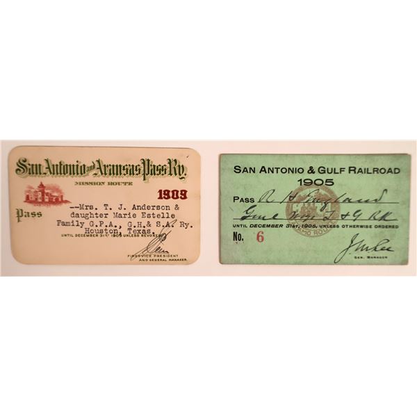 Two Different San Antonio Railroad Annual Passes [160249]