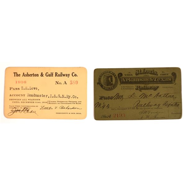 Two Different Texas Railroad Annual Passes [160224]