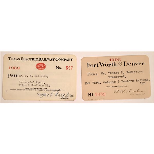 Two Different Texas Railroad Annual Passes [160247]