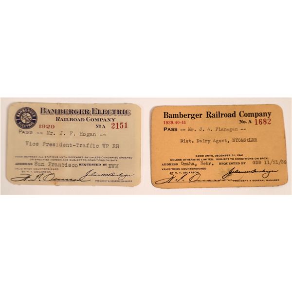 Bamberger Railroad Company Annual Pass Pair [160231]