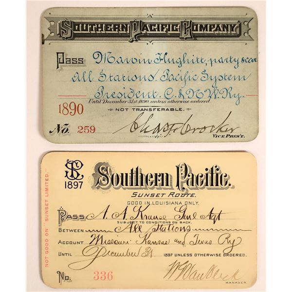 Southern Pacific Railroad Passes incl. Chas. F. Crocker Signature [158059]