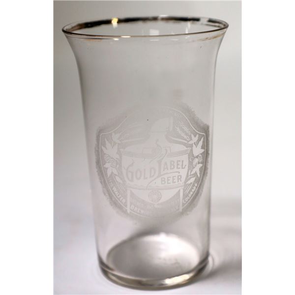 Gold Label Beer, Walter Brewing Co. Beer Glass [156391]