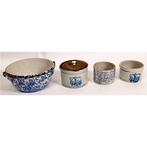 Vintage American Blue/White Stoneware, 4 [159832]