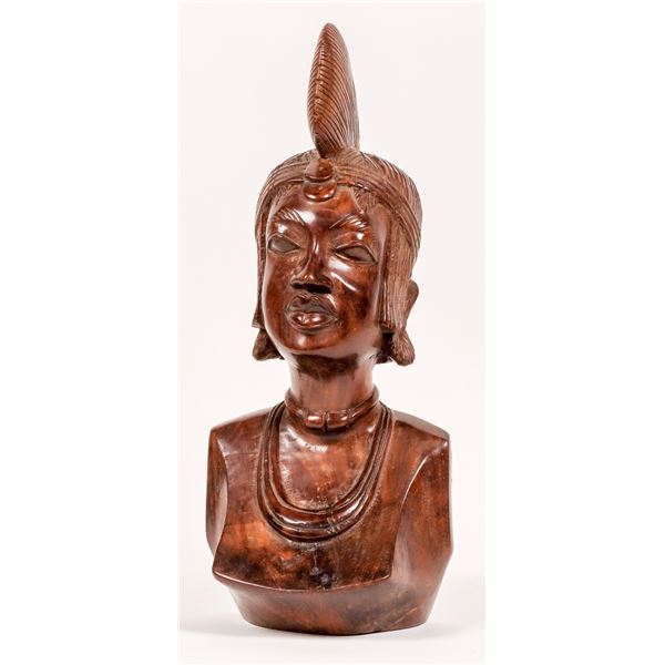 Carved Wood Asian Lady  [161314]