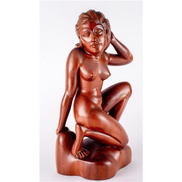 Carved Wood Asian Woman [161318]