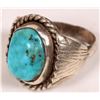 Image 2 : Silver and Turquoise Ring size 9 1/2  [160041]