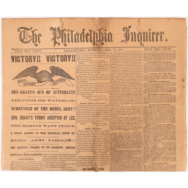 Civil War Won, Philadelphia Inquirer, 1865 [158212]