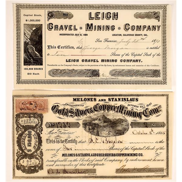 Melones and Stanislaus Gold, Silver & Copper Stock Plus Bonus [160607]