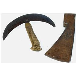 Collection of two include knife and trade ax.