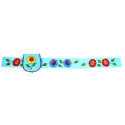 Finely floral beaded belt with beaded pouch.